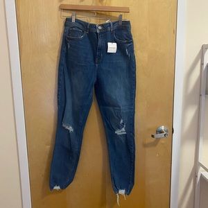Zara high rise skinny ripped jeans